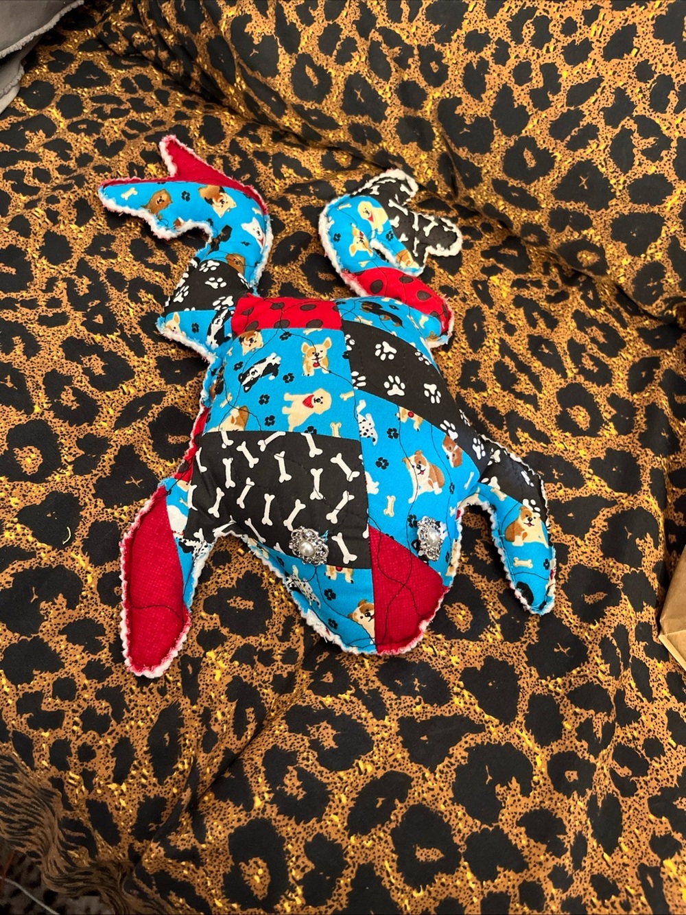 Handmade Patchwork sensory weighted frog plush